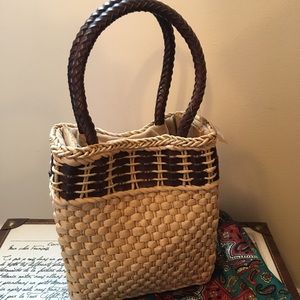 NWT wicker straw handbag purse